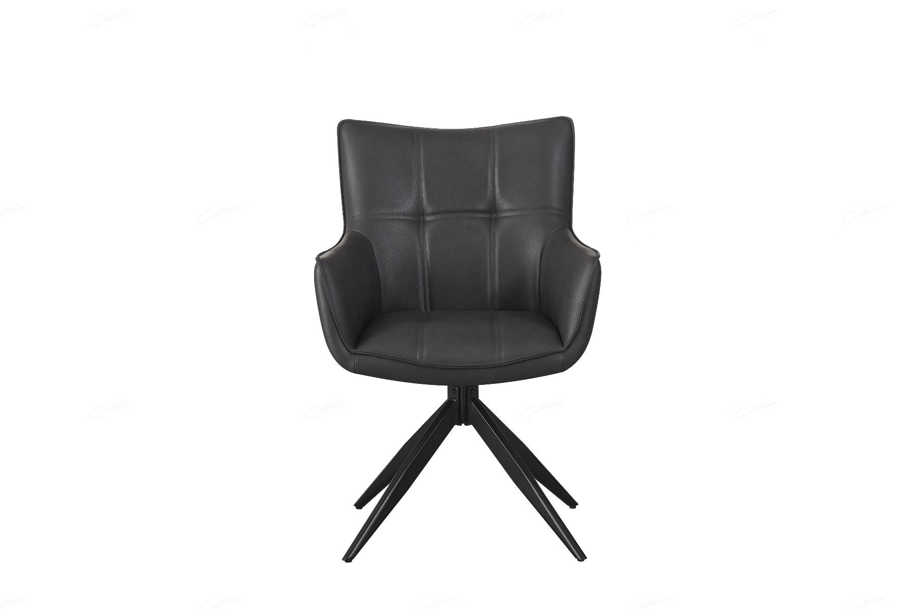 Casa 120cm Black & White Round Dining Table with Franca Swivel Chairs