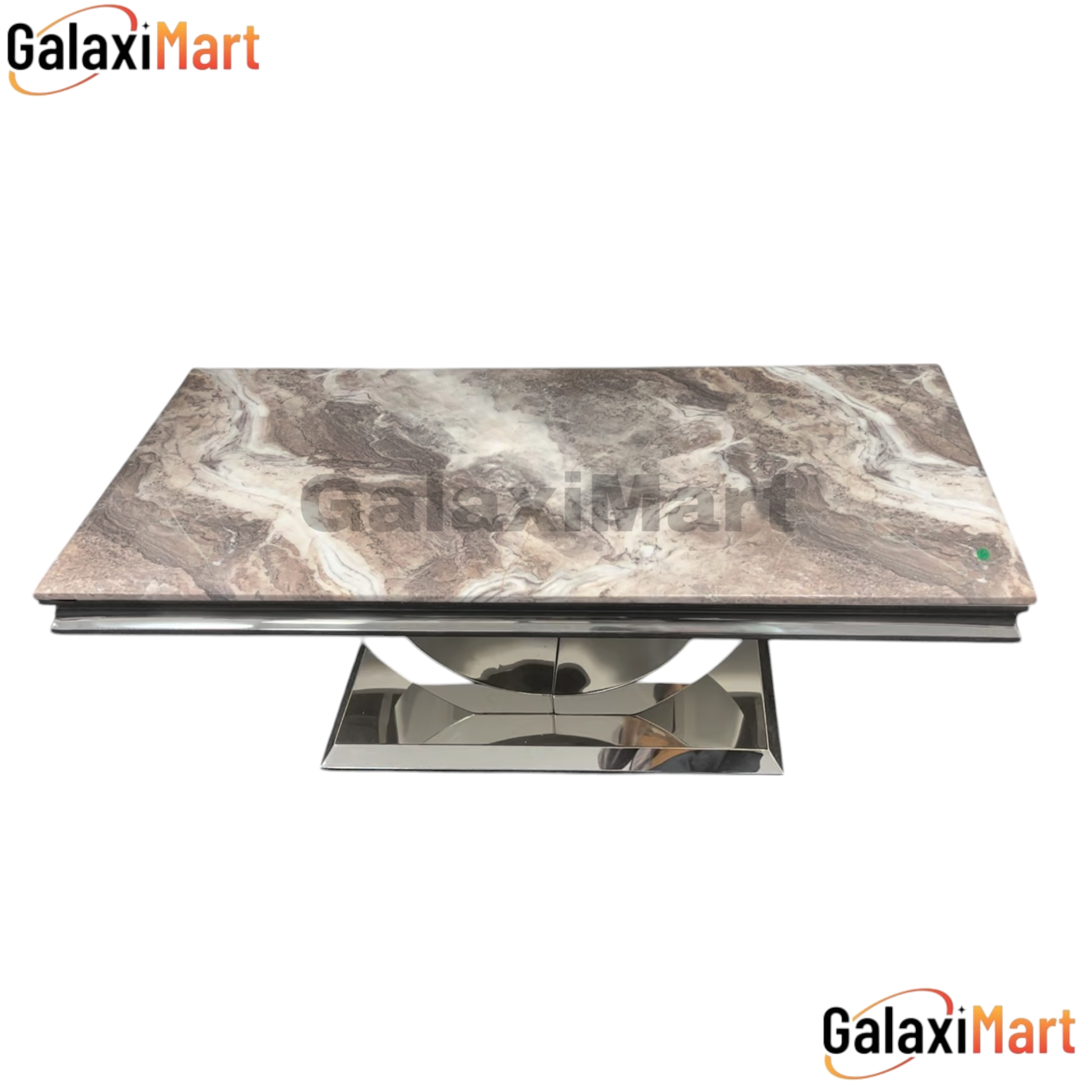 Ariel Grey Marble Dining Table with Majestic PU Dining Chairs