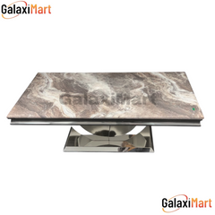 Ariel Marble & Chrome Coffee Table