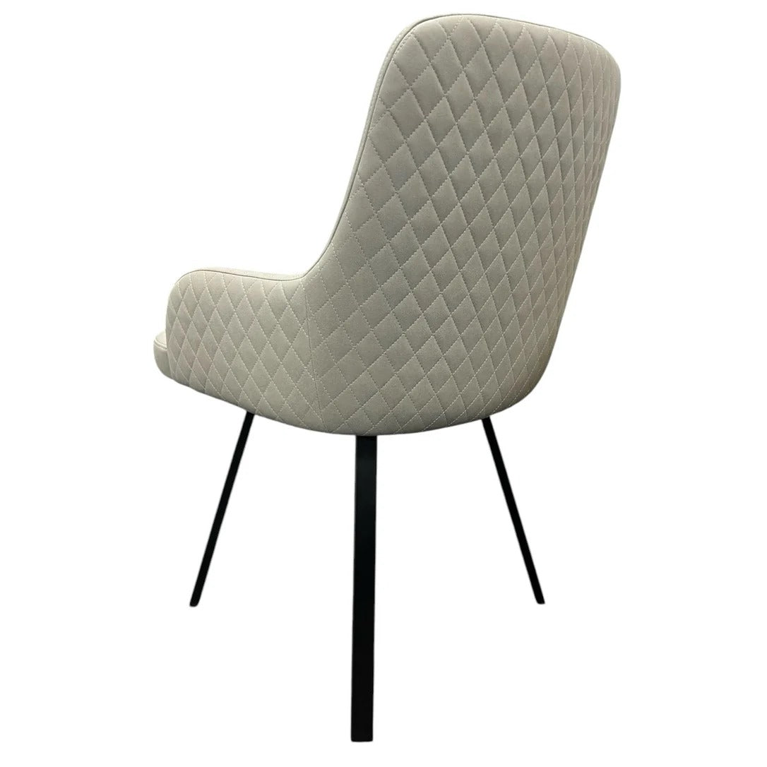130cm Round White Marble Dining Set | 4 Grey Velvet & PU Leather Chairs