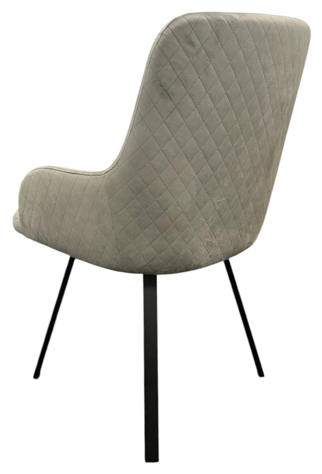 130cm Round White Marble Dining Set | 4 Grey Velvet & PU Leather Chairs