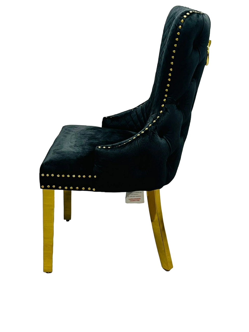 Ariana Black & Gold Marble Dining Set – Luxury Art Deco Table with Sculptural Gold Base (160cm or 180cm)