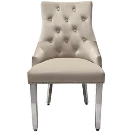 Arianna Cream Marble Dining Table with Mink Lion Knocker Velvet Dining Chairs and High Back Bench – Luxury Dining Set