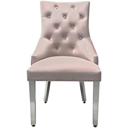 Arial White Marble Dining Table With Loin Knocker Velvet Dining Chairs