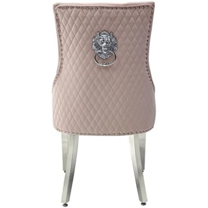 Arial White Marble Dining Table With Loin Knocker Velvet Dining Chairs