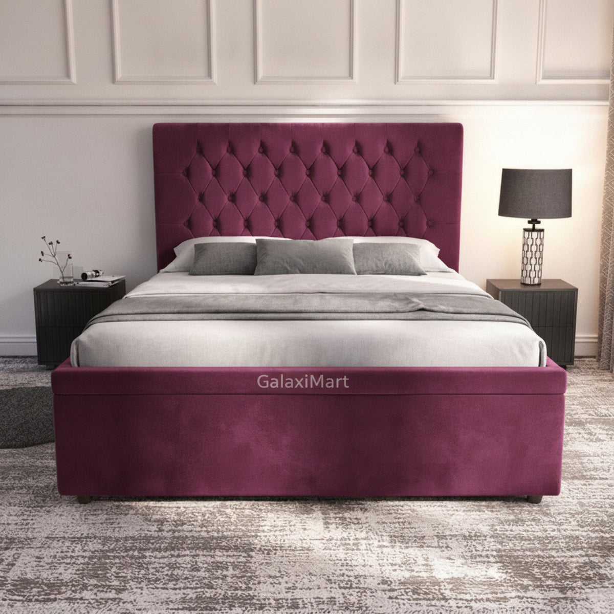 Cerise Hampshire Ottoman Bed - Gas-Lift Storage | GalaxiMart