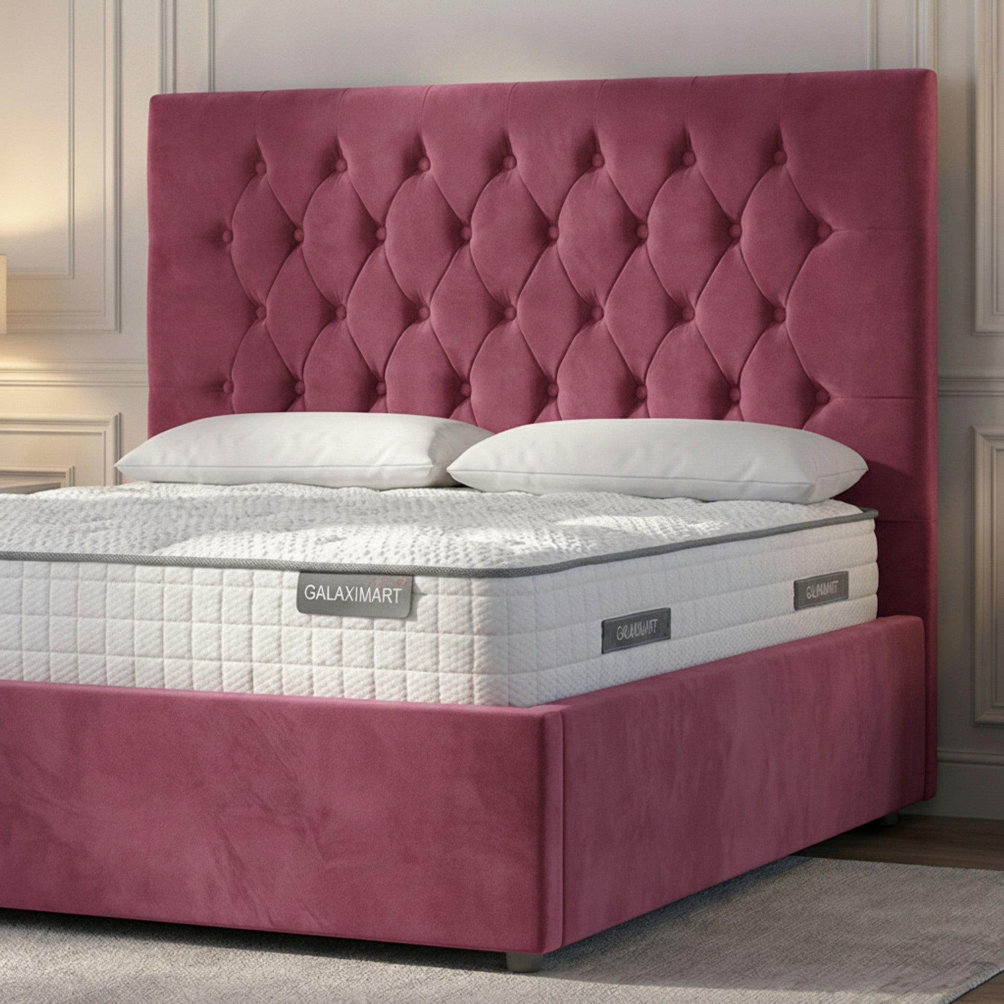 Cerise Hampshire Ottoman Bed - Gas-Lift Storage | GalaxiMart