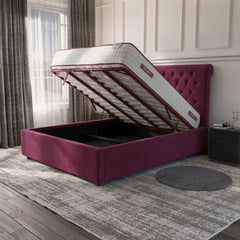 Cerise Hampshire Ottoman Bed - Gas-Lift Storage | GalaxiMart