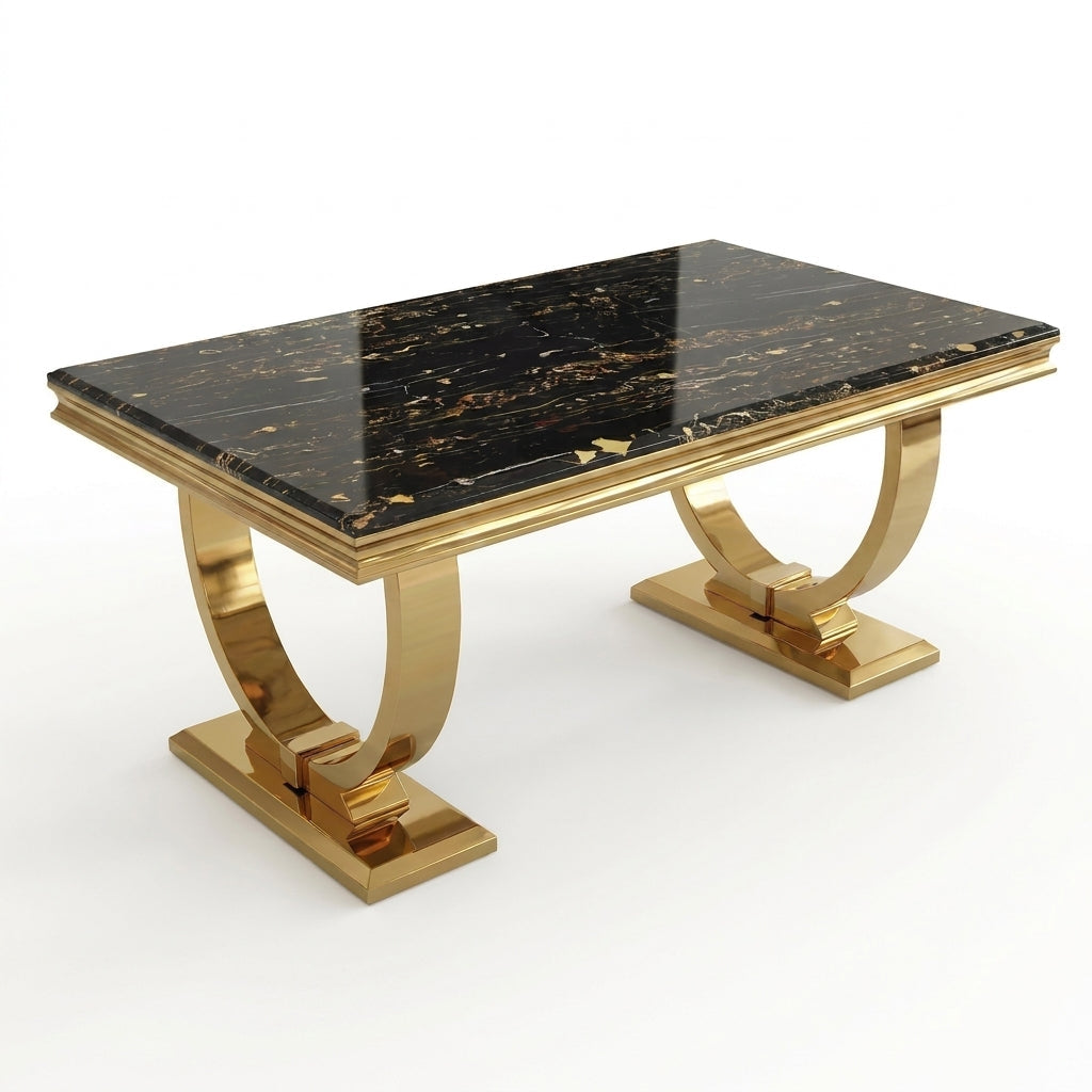 Arianna Black & Gold Marble Coffee Table