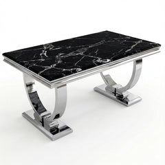 Arianna Black Marble Chrome Coffee Table