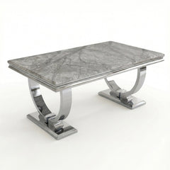 Arianna Grey Marble Chrome Coffee Table