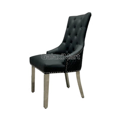 2 X PU Leather Lion Knocker Dining Chairs | Luxury Quilted Design