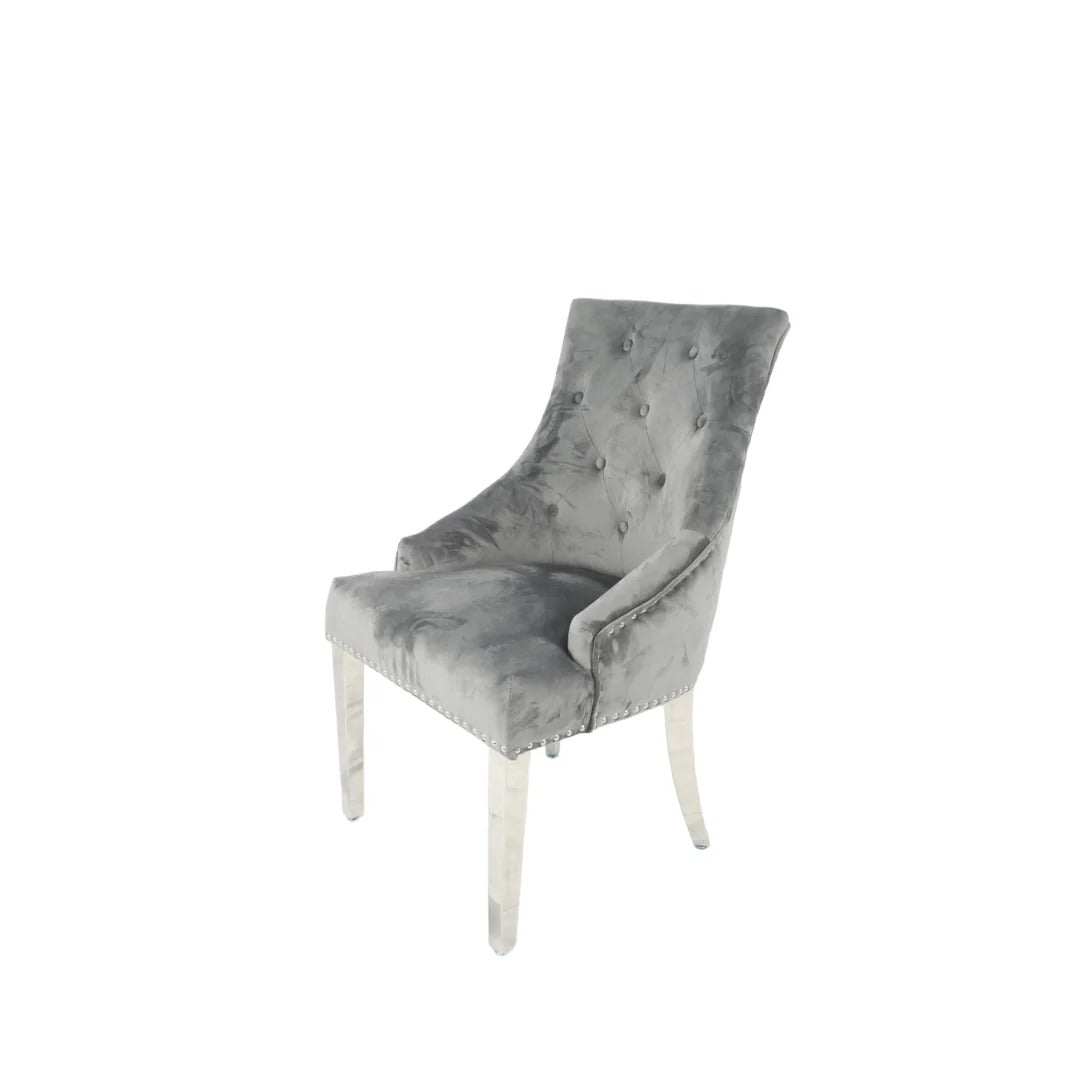 Arianna 150cm + 180cm + 200cm Grey Marble Dining Table with Belle Grey Velvet Dining Chairs and 130cm +180cm Grey Matching Bench