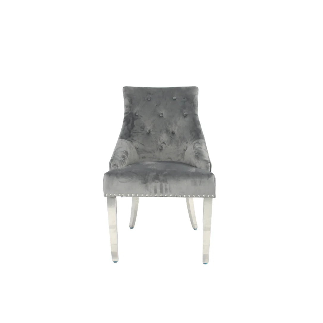 Arianna 150cm + 180cm + 200cm Grey Marble Dining Table with Belle Grey Velvet Dining Chairs and 130cm +180cm Grey Matching Bench