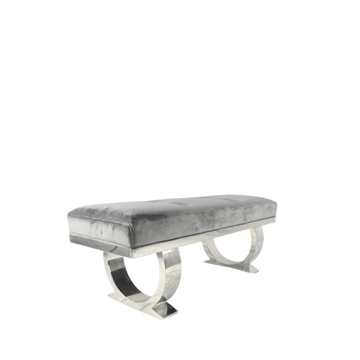 Arianna 150cm + 180cm + 200cm Grey Marble Dining Table with Belle Grey Velvet Dining Chairs and 130cm +180cm Grey Matching Bench