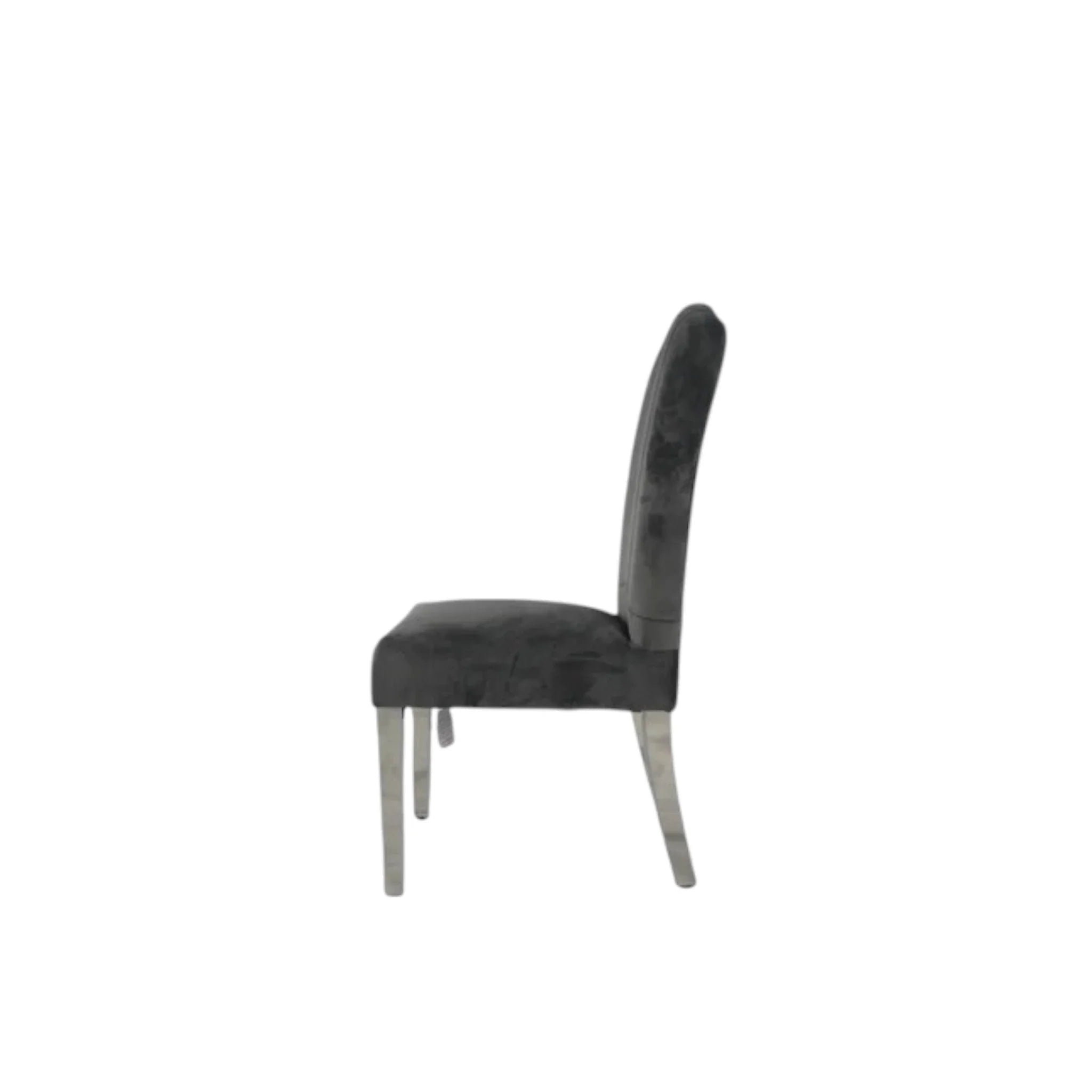 Alice Dark Grey Chair (Chrome Legs) – 2 Set