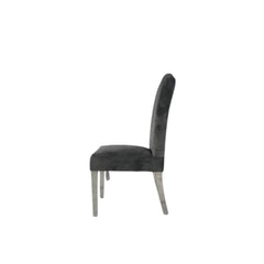 Alice Dark Grey Chair (Chrome Legs) – 2 Set