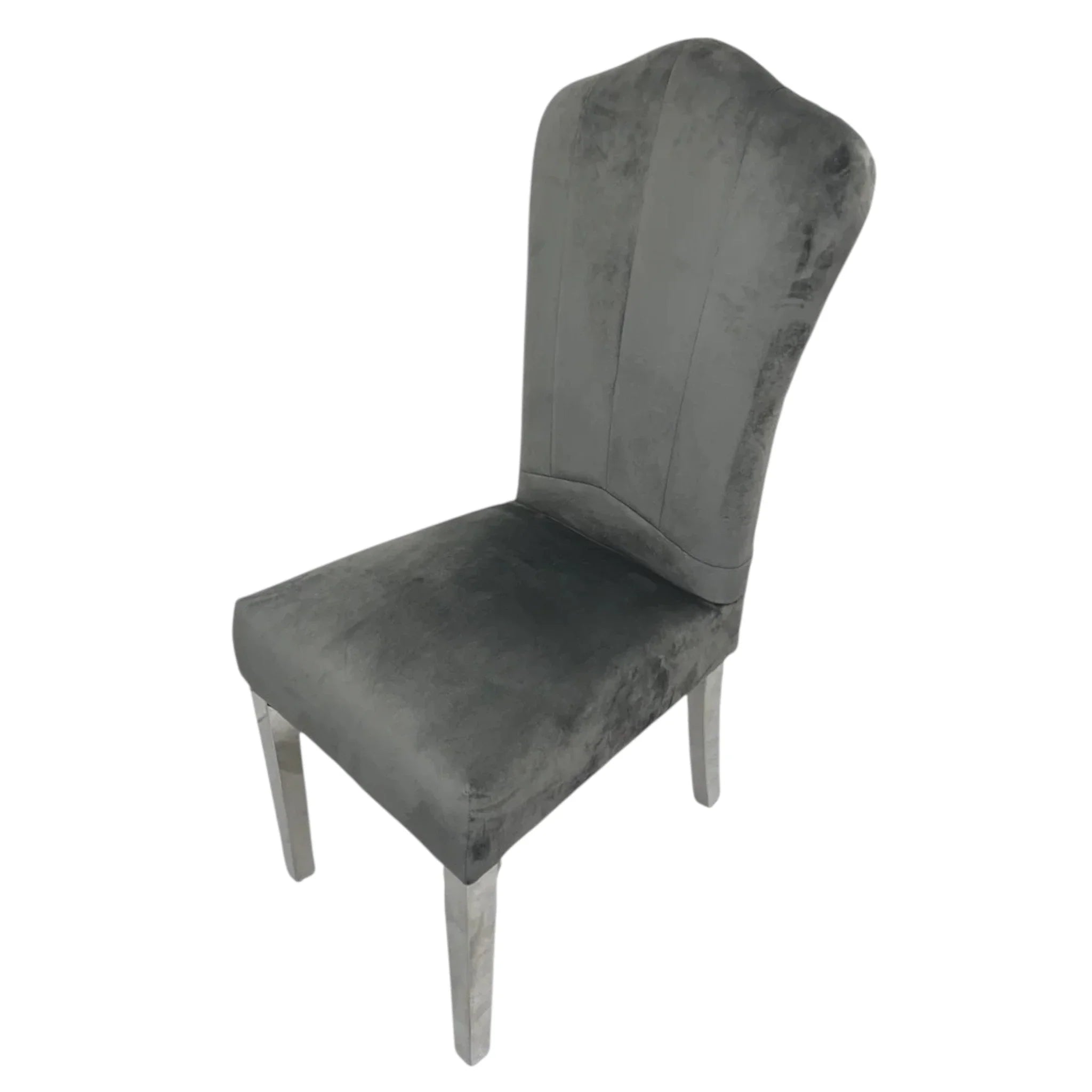 Alice Dark Grey Chair (Chrome Legs) – 2 Set