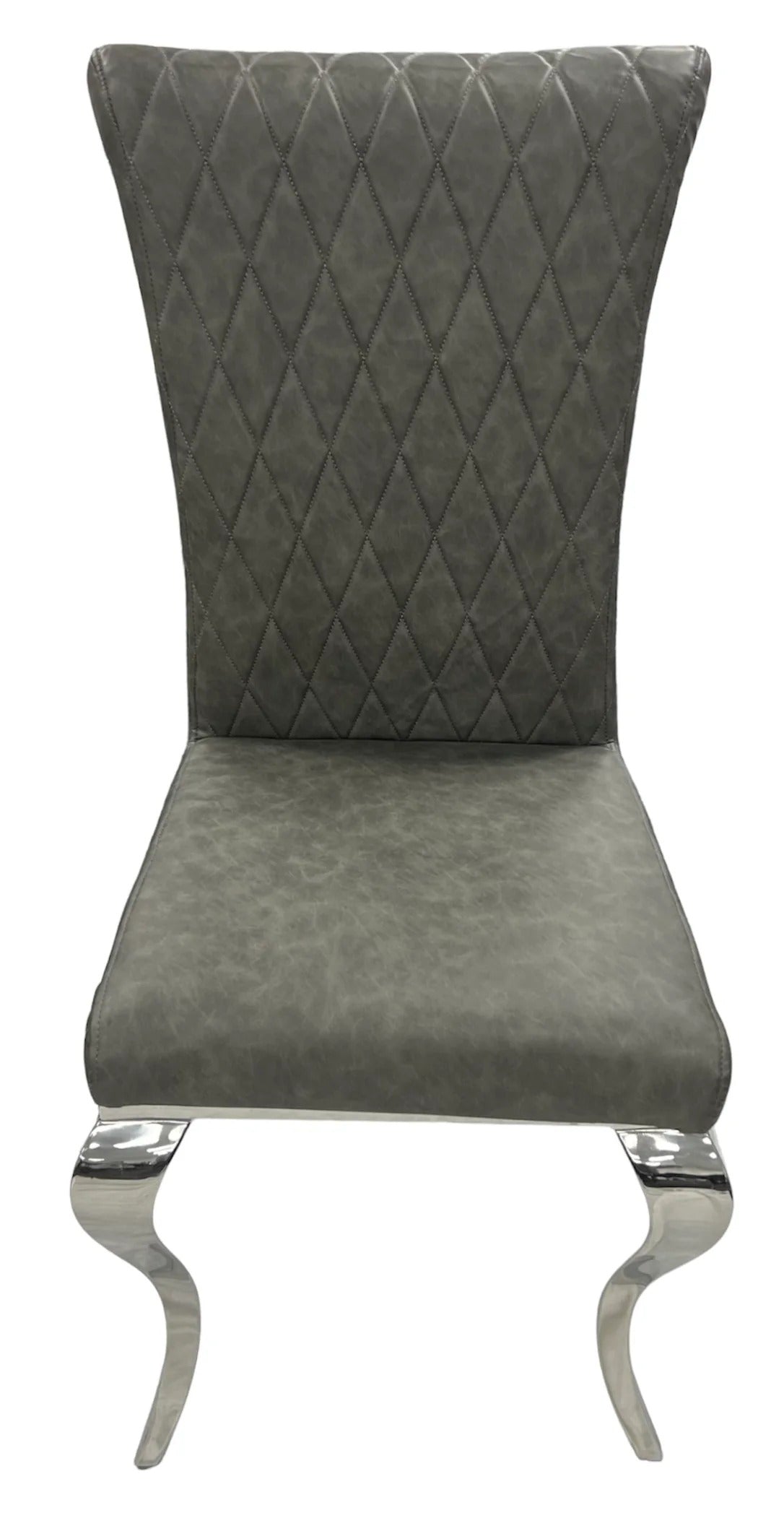 Ariel Grey Marble Dining Table with Nicole PU Leather Dining Chairs
