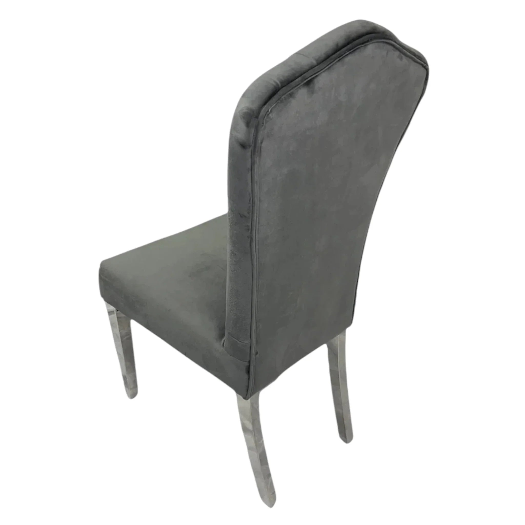 Alice Dark Grey Chair (Chrome Legs) – 2 Set