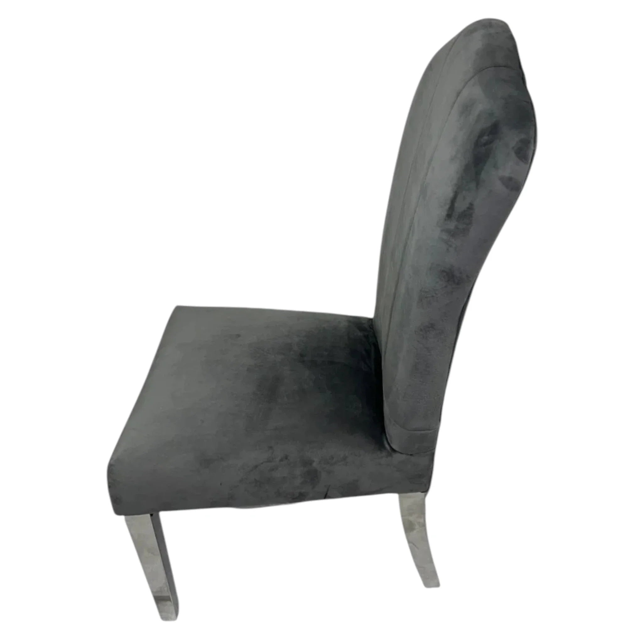 Alice Dark Grey Chair (Chrome Legs) – 2 Set