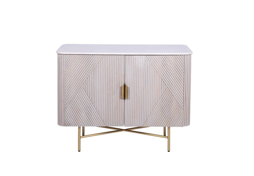 Amiri 2 Door Sideboard Mango Wood & Marble Luxury Storage Unit