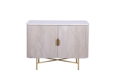 Amiri 2 Door Sideboard Mango Wood & Marble Luxury Storage Unit