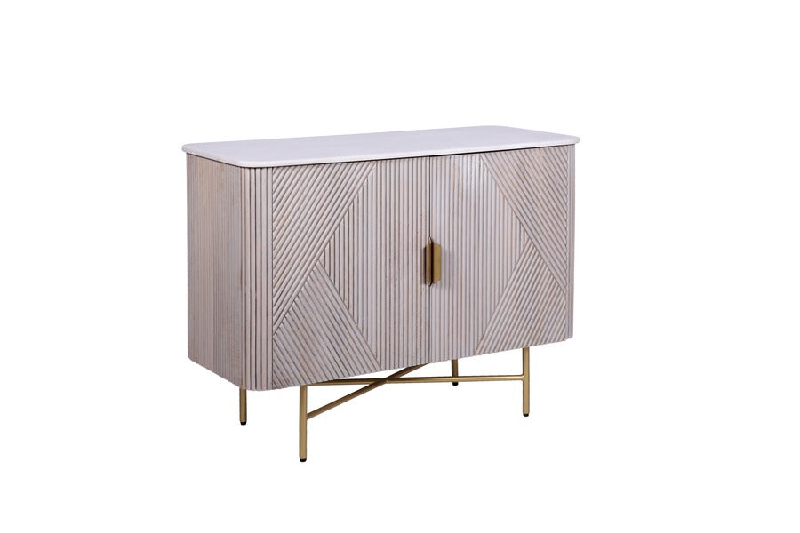 Amiri 2 Door Sideboard Mango Wood & Marble Luxury Storage Unit