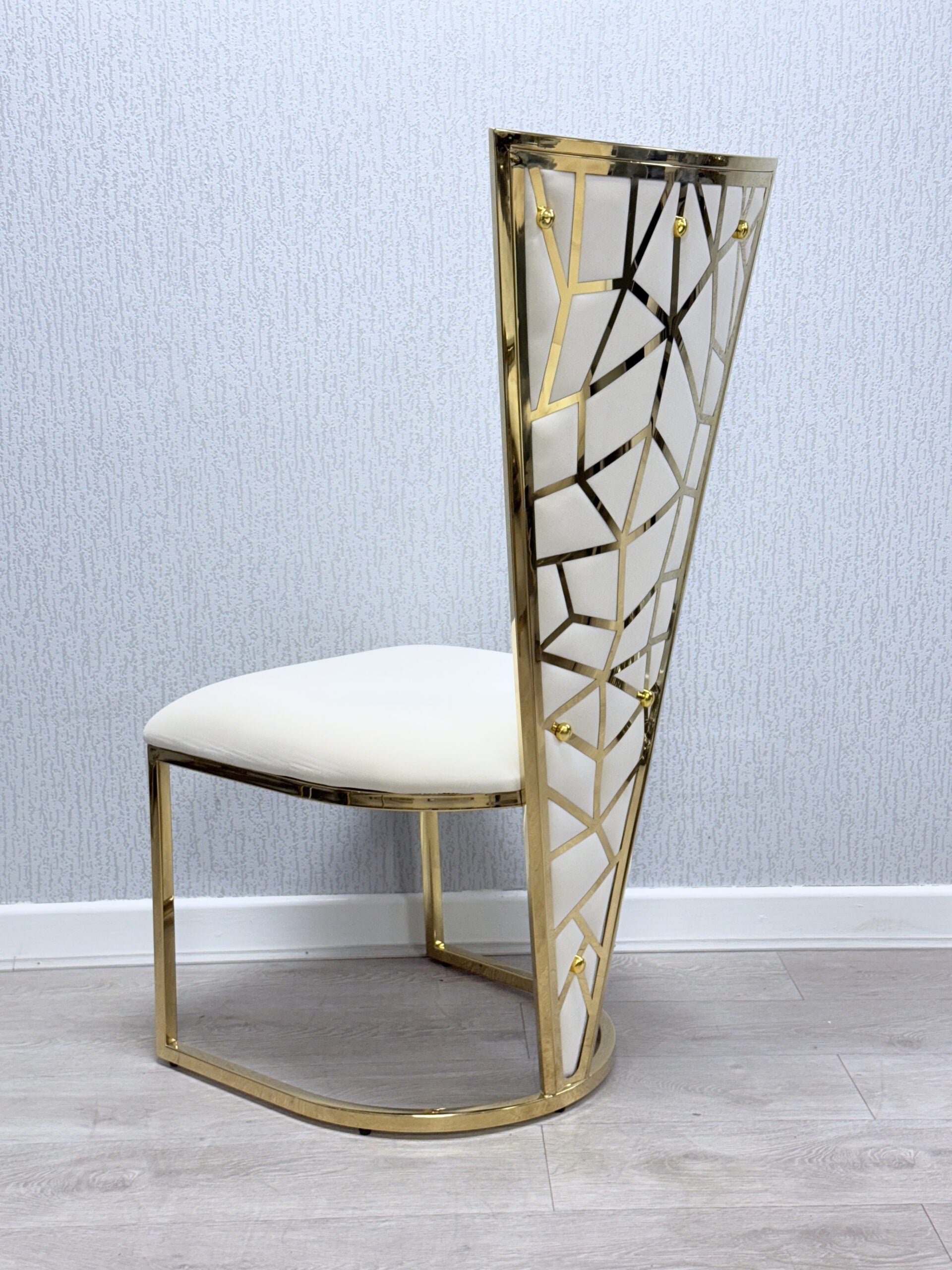 Arianna Cream & Gold Marble Dining Table With Vienna Chairs