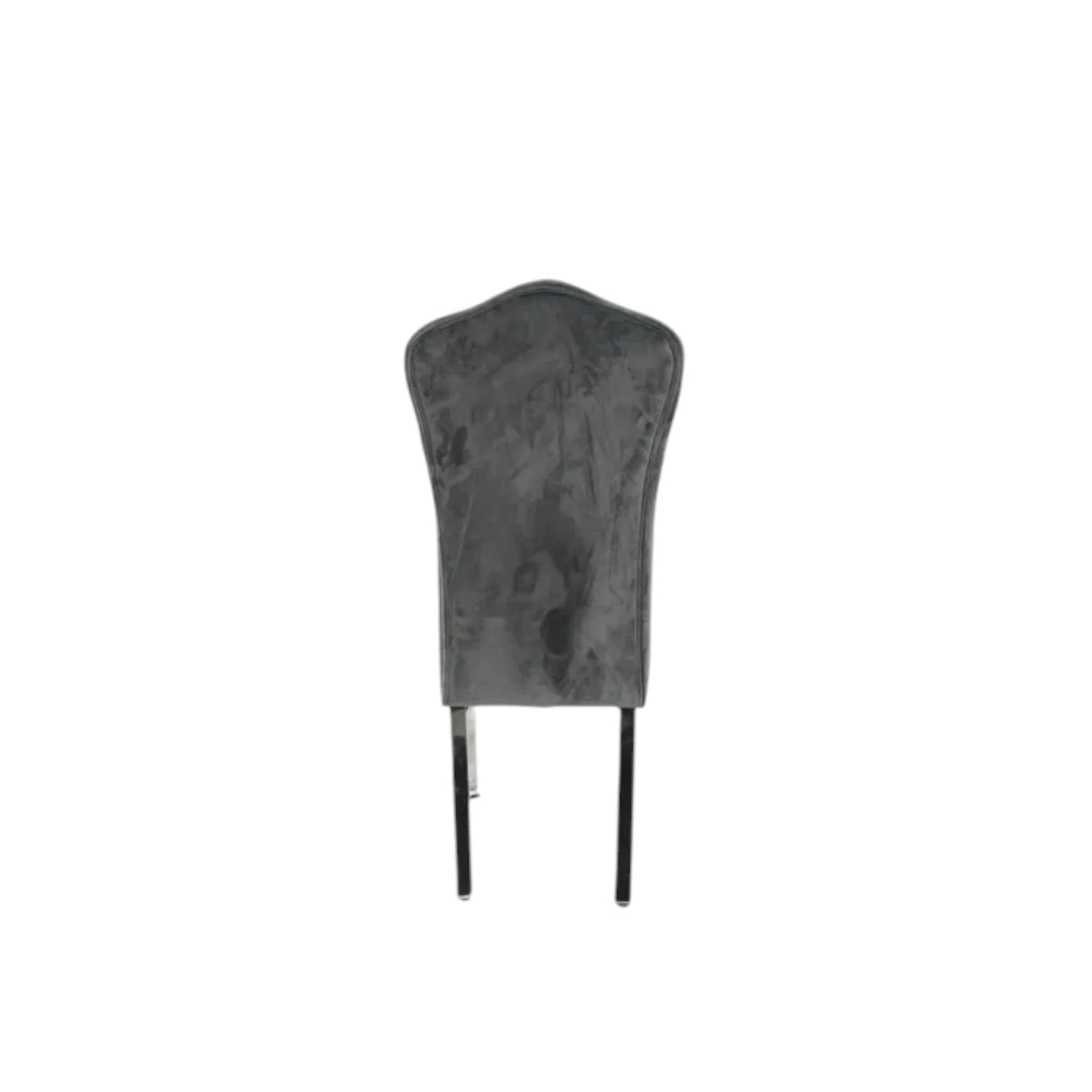 Alice Dark Grey Chair (Chrome Legs) – 2 Set