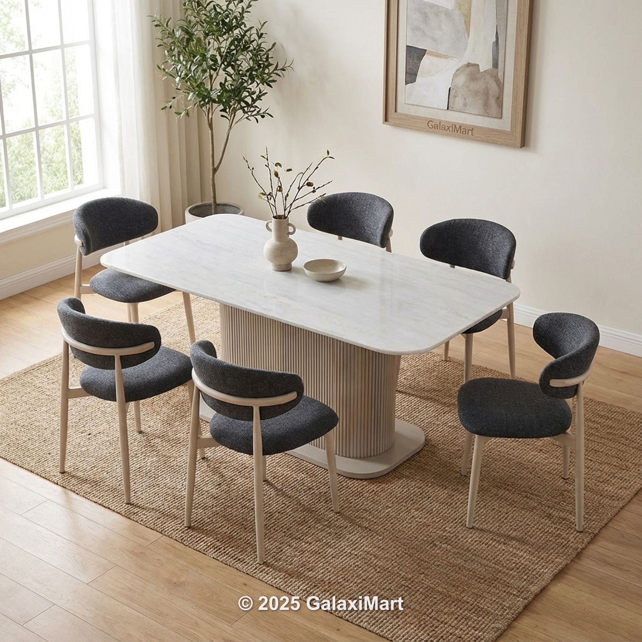Amiri Dining Table with G10 Dining Chairs Marble Set