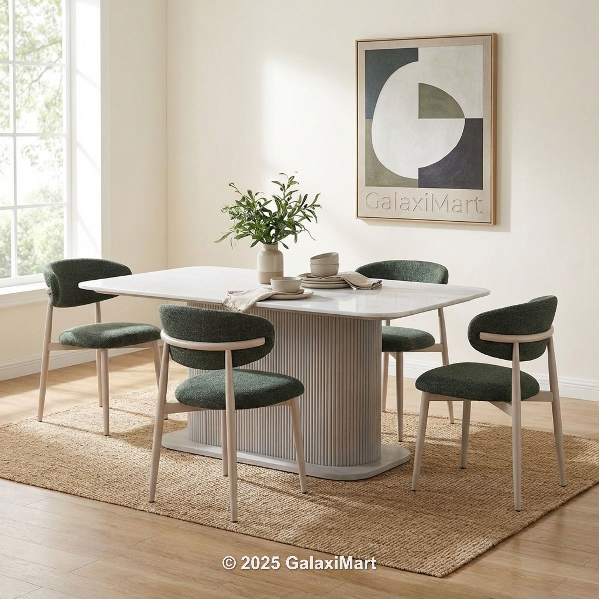 Amiri Dining Table with G10 Dining Chairs Marble Set