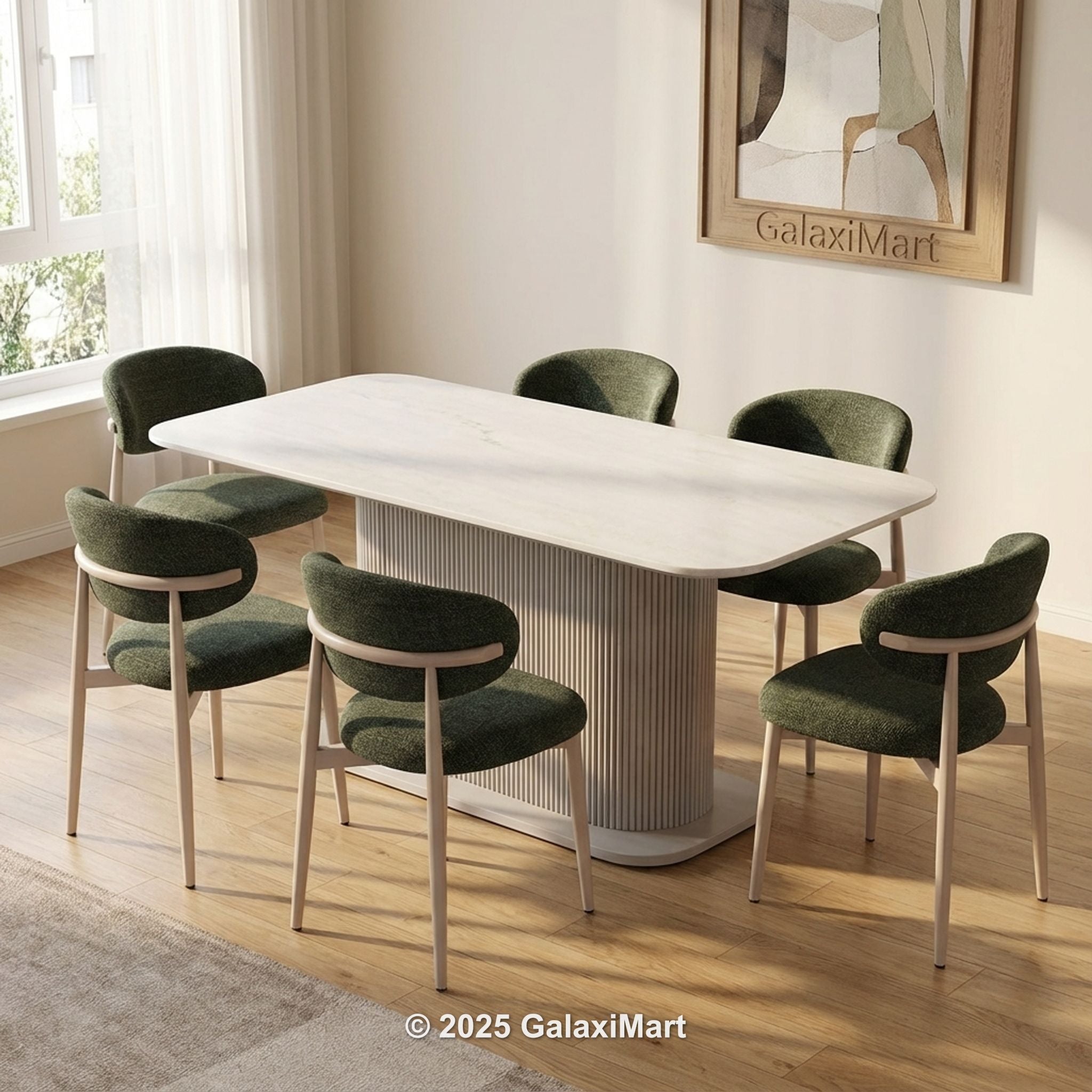 Amiri Dining Table with G10 Dining Chairs Marble Set