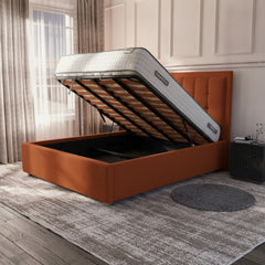 Burnt Orange Julian Ottoman Bed with Storage