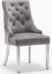 Arianna 150cm Grey Marble Dining Table with Plush Velvet Dining Chairs