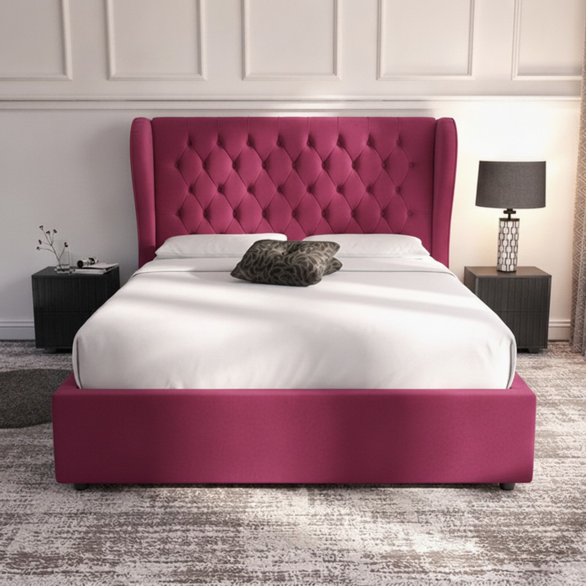 Cerise Lifton Ottoman Bed - Gas-Lift Storage