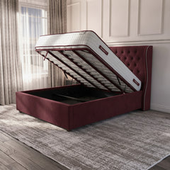 Claret Lifton Ottoman Bed | Premium Gas-Lift Storage