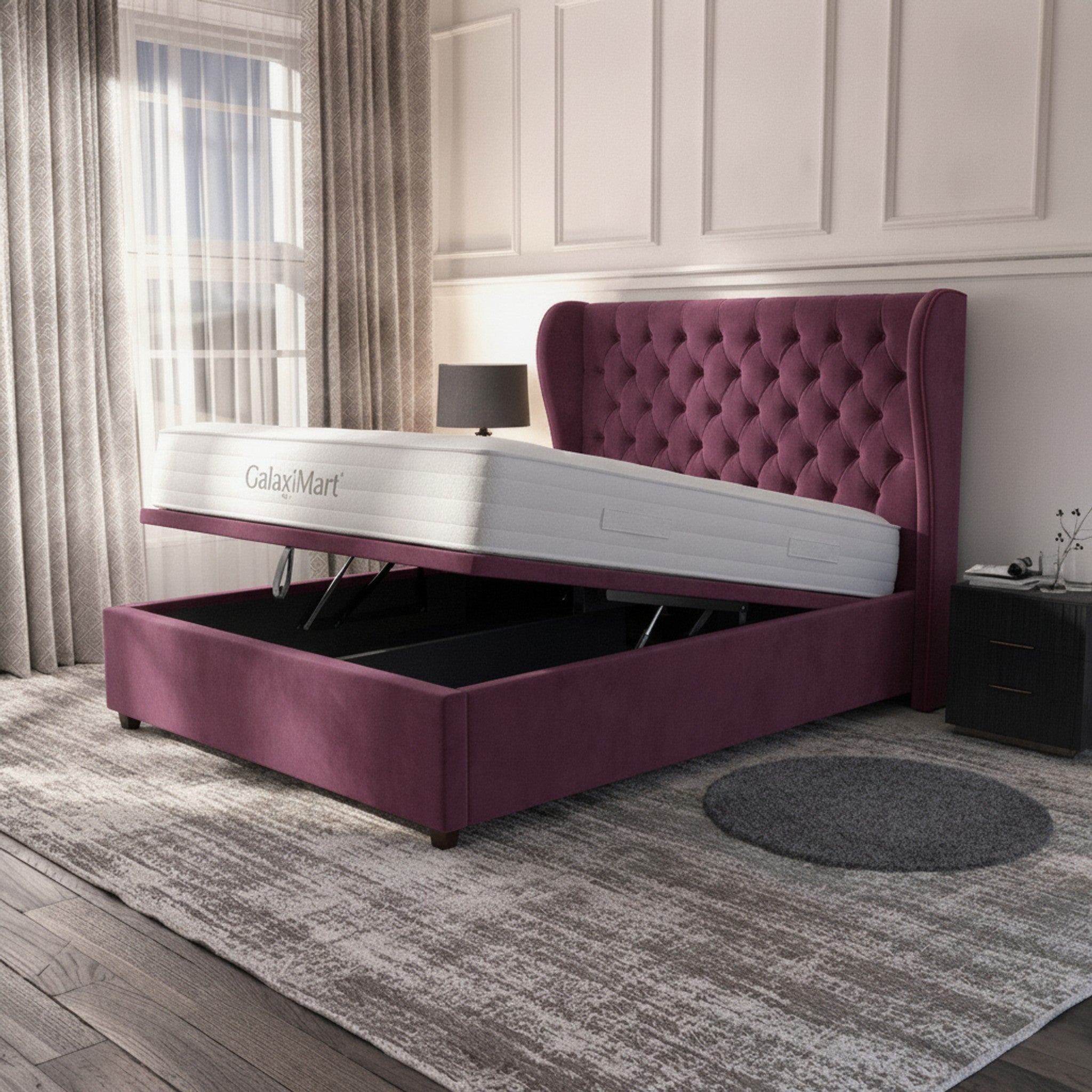 Cerise Lifton Ottoman Bed - Gas-Lift Storage