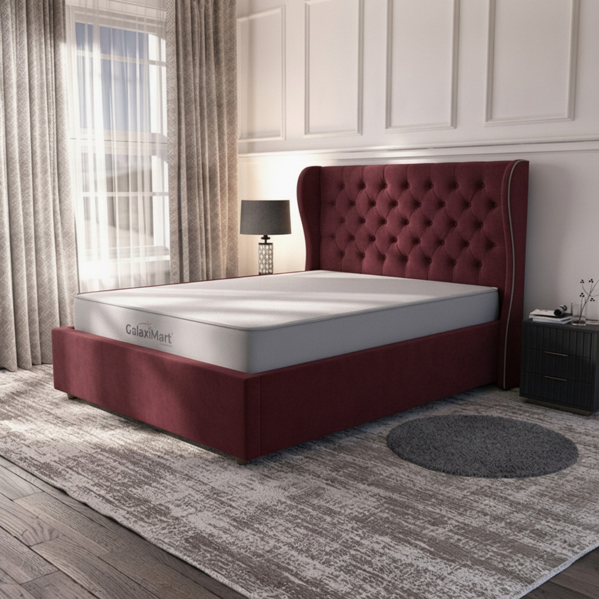 Claret Lifton Ottoman Bed | Premium Gas-Lift Storage