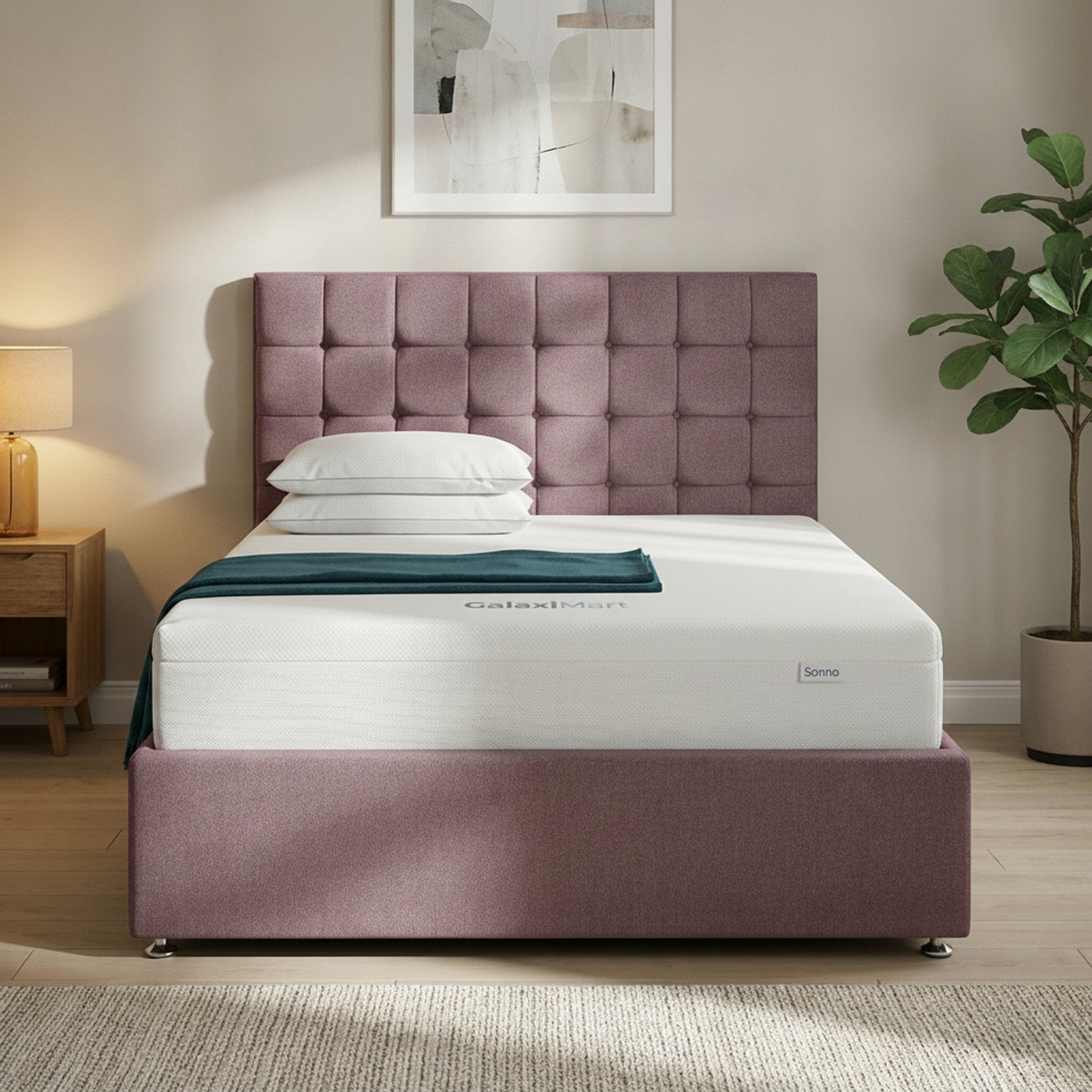 Cerise Mayfair Divan Bed with Storage