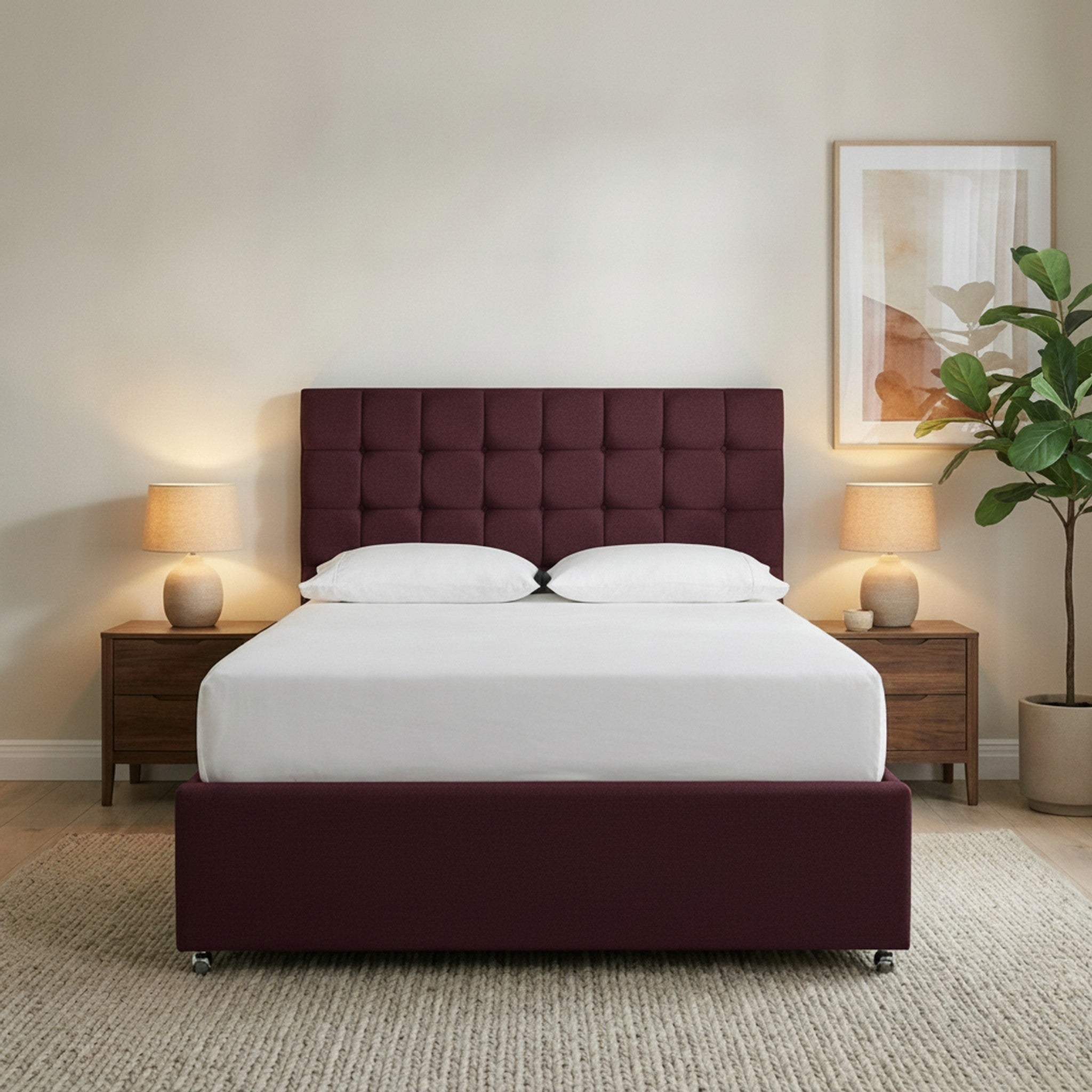 Claret Mayfair Divan Bed with Storage