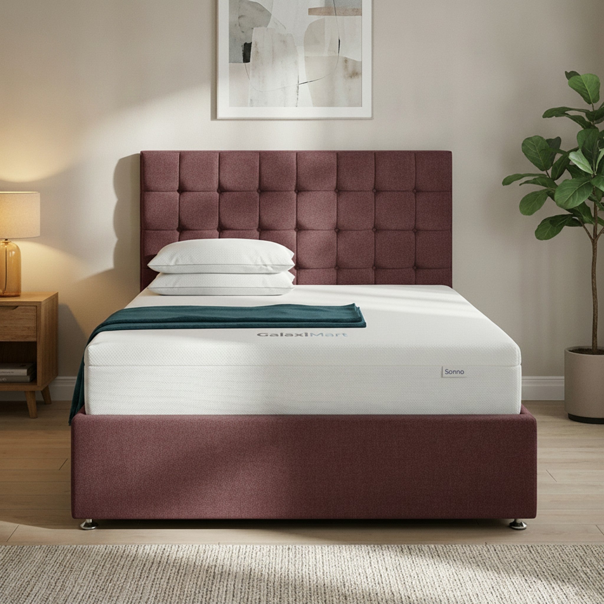 Claret Mayfair Divan Bed with Storage