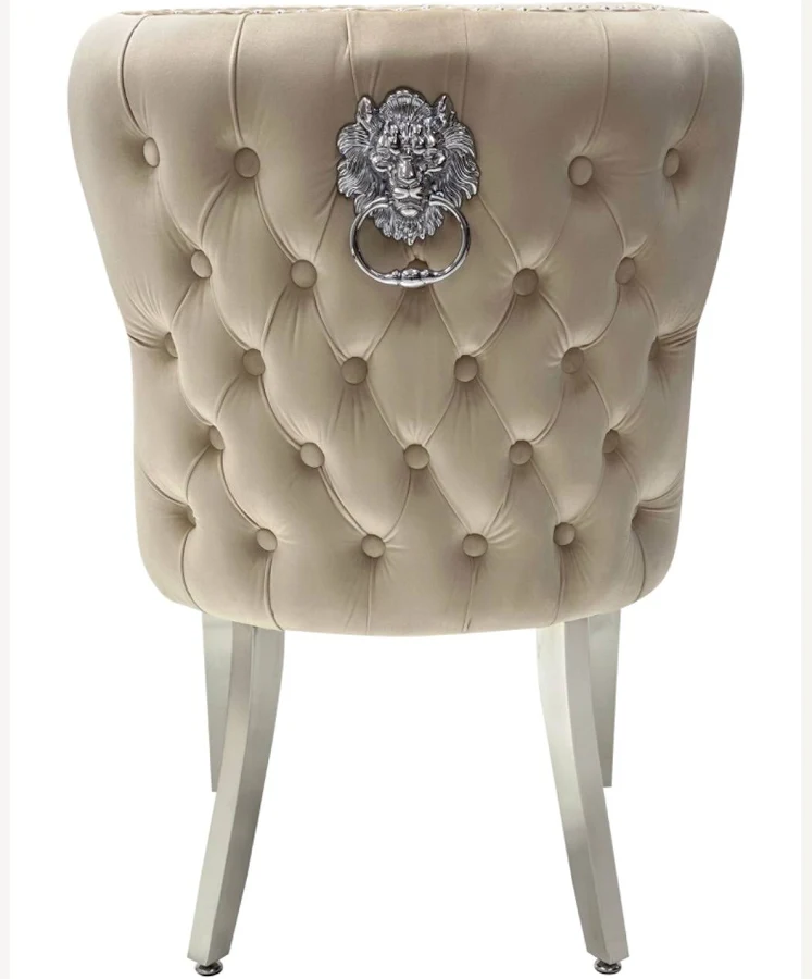 Ariel Cream 180cm Marble Dining Set — Valentino Mink Chairs