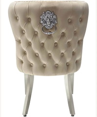 Ariel Beige 180cm Marble Dining Set — Valentino Mink Chairs