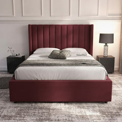 Claret Oasis Wingback Ottoman Bed | Premium Storage Solution