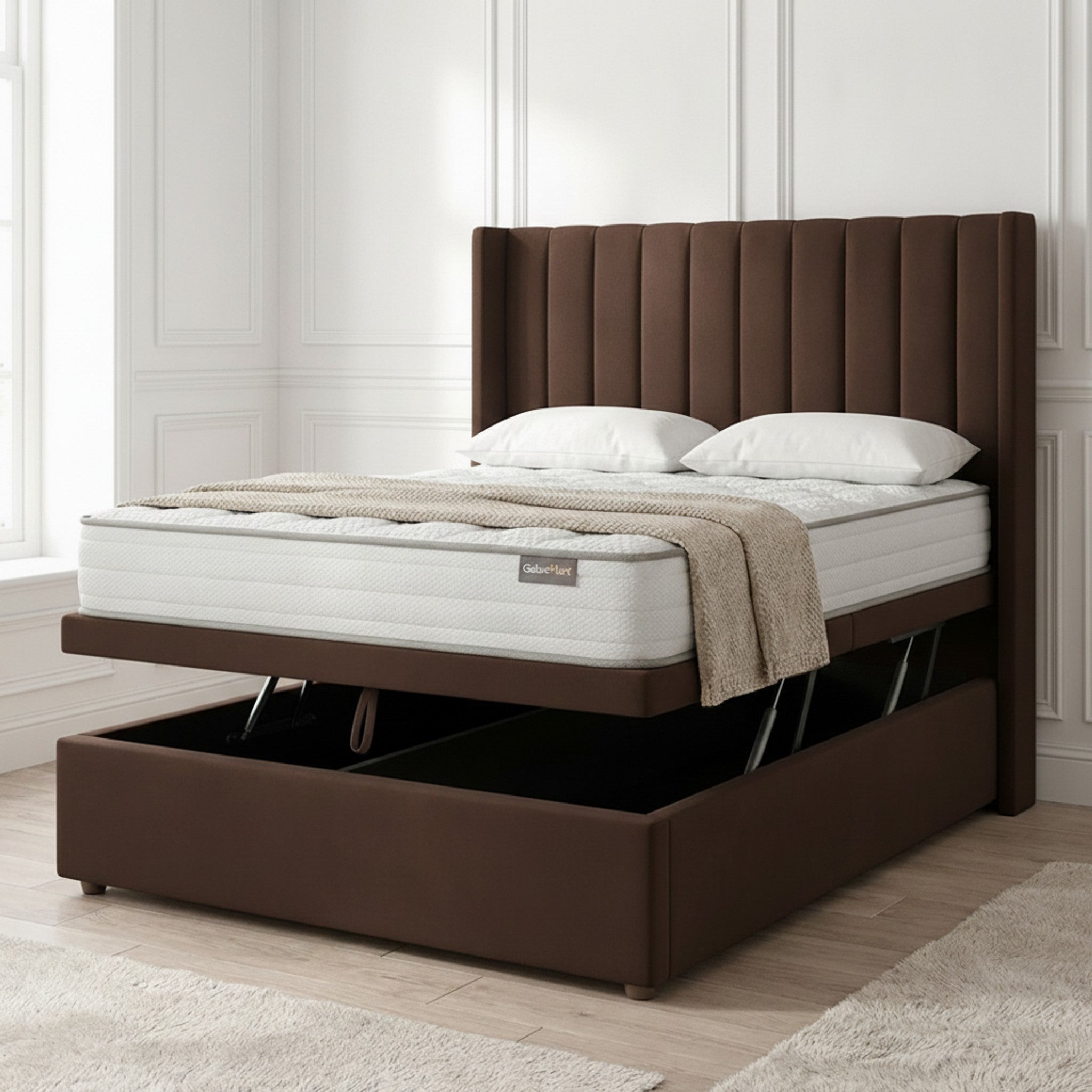 Bourneville Oasis Wingback Ottoman Bed | GalaxiMart