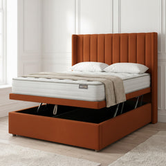 Burnt Orange Oasis Wingback Ottoman Bed