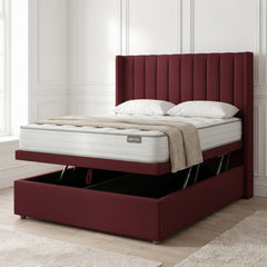 Claret Oasis Wingback Ottoman Bed | Premium Storage Solution