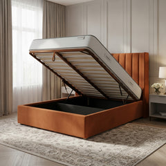 Burnt Orange Oasis Wingback Ottoman Bed