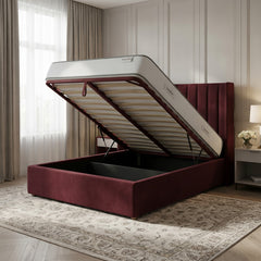 Claret Oasis Wingback Ottoman Bed | Premium Storage Solution